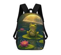 Frog in The Rain School Backpack School Secondary High School College Backpack Travel for Men, Women & Teenage Boys 17inch