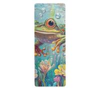 Frog in The Water yoga travel mat for hot yoga printed, non slip, hot yoga mat towel with carrying bag tapete para ejercicio 71x26 inches