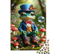 Frog in Top Hat Jigsaw Puzzles for Adults Interesting Puzzles 1000 Jigsaws Educational Games for Adults Gifts 70x50cm/1000pcs