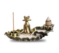 Frog Incense Holder Burner Waterfall: Backflow Incense Burner, Insence-Stick Holder with 7 Incense Holes