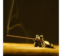 Frog Incense Stick Holder, Funny Aromatherapy Zen Frog Ornament, Mini Brass Cute Toad Decor Insencents Holders for Sticks for Yoga or Home Office Meditation