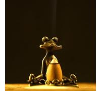 Frog Incense Stick Holder, Funny Aromatherapy Zen Frog Ornament, Mini Brass Cute Toad Decor Insencents Holders for Sticks for Yoga or Home Office Meditation