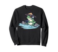 Frog Japanese Gamer Frog Gaming Playing Samurai hat Kawaii Sweatshirt
