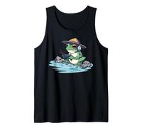 Frog Japanese Gamer Frog Gaming Playing Samurai hat Kawaii Tank Top