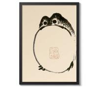 Frog, Japanese Wall Art, Woodblock Poster (A1 Black)