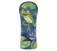 Frog Jumping on The Lily Pads Golf Cover Premium Leather Waterproof Headcover with Interchangeable No. Tags for Driver Fairway Wood Hybrid 1pcs