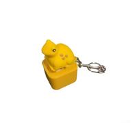 Frog Keychain, 1 Pack Rechargeable Clicker with Realistic Croaking Sound, LED Light Stress Relief Fidget Toy for Kids and Adults