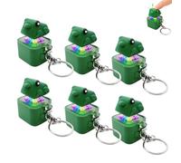 Frog Keychain with Sound, Rechargeable Frog Croaking Keychain with LED Lights, Interactive Stress Reliever,Portable and Easy to Carry,Pressed Anytime to Relieve Anxiety. (6pcs)