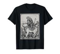 Frog Knight Cat Rider Vintage 90s Medieval Knight Riding Cat T-Shirt