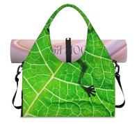 Frog Leaf Shadow Sports Duffle Bag with Shoe Compartment Frog Print Weekend Overnight Bags Tote Cabin Luggage Bag for Gym Yoga Travel