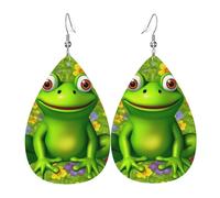 frog Leather Earrings Dangle Drop Earring Lightweight Teardrop Earrings Vintage Bohemian Earring for Women Christmas Birthday Gift Fashion Jewelry