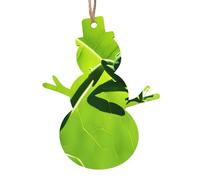 Frog Leaves -Print Christmas Wooden Ornaments 2PCS- Handmade Eco-Friendly Hanging Decor For Tree Gifts Holiday Festivities.