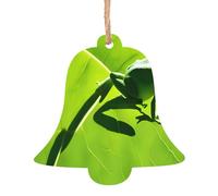 Frog Leaves -Print Christmas Wooden Ornaments 2PCS- Handmade Eco-Friendly Hanging Decor For Tree Gifts Holiday Festivities.