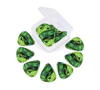 Frog Leaves print Guitar Picks 12 Pack, Mixed (0.46-0.96mm) with Storage Case for Guitar,ukulele