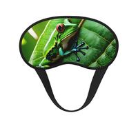 Frog Leaves Print Sleep Mask for Side Sleepers Cup-Shaped Blackout Eye Mask Shades Cover for Men and Women