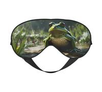 Frog Leaves Print Sleep Mask Silk-Like Eye Mask Sleeping Eye Mask for Women Men for Travel Sleep Relaxation