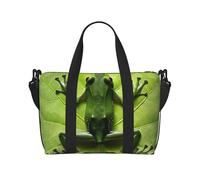 Frog Leaves Printed Travel Bag Duffle Bag for Men Women, Large Water Resistant Gym Bag Weekend Holdall Bag with Shoulder Strap