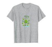 Frog Life: Whimsical Amphibian Pond Scene for Nature Lovers T-Shirt, Men, Heather Grey, S