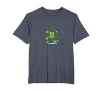 Frog Life: Whimsical Amphibian Pond Scene for Nature Lovers T-Shirt, Men's Big and Tall, Heather Blue, 5X Tall