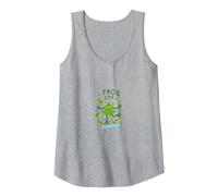 Frog Life: Whimsical Amphibian Pond Scene for Nature Lovers Tank Top, Women, Heather Grey, XL