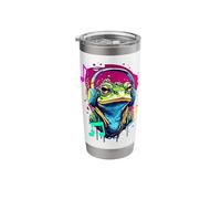 Frog Listening to Music Cool Stainless Steel Insulated Tumbler