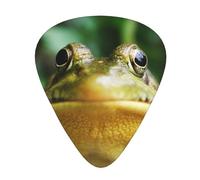 frog looking into camera Print Guitar Picks, 12 Pcs Guitar Plectrums Celluloid Pick Classical Triangle Picks for Acoustic, Electric, Bass Guitar including 0.46mm 0.71mm 0.96mm