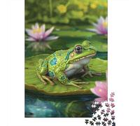 Frog Lotus Wooden Jigsaw Puzzles for Adults 1000 Piece Puzzles Rectangular Puzzle And Home Decor And Family Game 1000pcs (75x50cm)