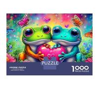 Frog Love 1000 Pieces Extra-Thick Cardboard DIY Jigsaw Puzzle, Cognitive Development & Rehabilitation Puzzle, Leisure Activity, Premium Quality Puzzle 38x26cm/1000pcs