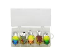 Frog Lure Kit, 5Pcs 3.7×1.8Inch Silicone Topwater Fishing Lures with Barbed Double Hooks, Lightweight Frog Baits for Freshwater Saltwater