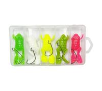 Frog Lure - Realistic Baits Set of 5 with Hooks | Soft Baits with Hook for Freshwater & Saltwater - Lakes Rivers Ponds Waterways