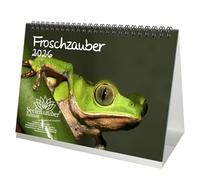 Frog Magic Frogs DIN A5 Desk Calendar for 2026 Frog Gift Set Contents: 1 x Calendar, 1 x Christmas Pendant, 1 x Greeting Tag (3 Pieces Total)