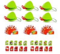 Frog Mask Race Game, Tongue Shooting Game with Blowing Air, Funny Frog Face Mouth Mask, Insect Cardboard Included, Multiplayer Party Games, Interactive Christmas Games for Family Party