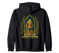 Frog Medieval Knight My Wife Is My Favorite Problem Funny Zip Hoodie