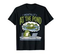 Frog Mentally At The Pond Funny Work Office Amphibian Humor Value Graphic T-Shirt