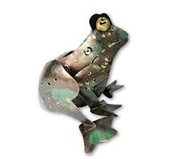 Frog Metal Tea Light Candle Holders - Black Copper Vert de Gris - Outdoor/Indoor Garden Ornaments - Handmade & Hand-Painted Metal Decor - Unique Gift Idea for Birthdays & Christmas