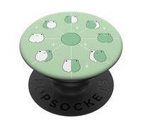 Frog Moon Phases in Aesthetic Light Green PopSockets Adhesive PopGrip