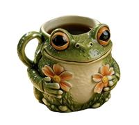 Frog Mug - Resin Cute Funny Novelty Teacup, Coffee Cup Decoration for Camping Hiking Picnic Campfire Party Game Home Drinkware Tea Whiskey, Beverage Cup, Collectible Animal Mug
