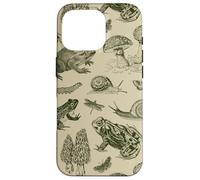Frog Mushroom 90s Vintage Dark Academia Aesthetic Biology Case for iPhone 16 Pro