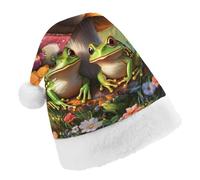 Frog Mushroom Santa Hat For Adults And Teens Christmas Hats Xmas Holiday Party Cap
