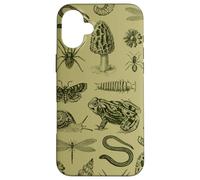 Frog Mushroom Snail Moth Insect Vintage Biology Nature Lover Case for iPhone 16 Plus