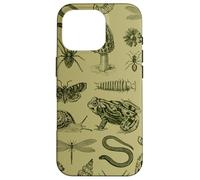 Frog Mushroom Snail Moth Insect Vintage Biology Nature Lover Case for iPhone 16 Pro