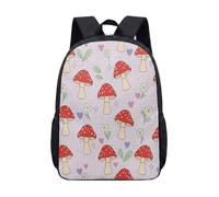 Frog Mushroom Toadstool Cottage 17 Inch Rucksack for Kids Teens School Stunning Fairy Tale Illustration Graphic Daypack (04)
