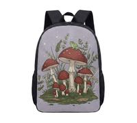 Frog Mushroom Toadstool Cottage 17 Inch Rucksack for Kids Teens School Stunning Fairy Tale Illustration Graphic Daypack (12)
