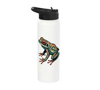 Frog Native American Indian Style Art Pacific Northwest Stainless Steel Insulated Water Bottle