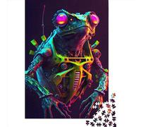 Frog Neon Puzzle Jigsaws 1000 Pieces for Adults & Teenager Age 12 Years Up Christmas Eve Gifts 1000pcs (38x26cm)