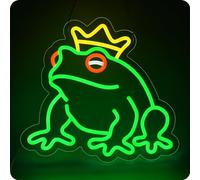 Frog Neon Signs Frog Prince Decor Frog Lamp LED Signs Lights with Dimmer, USB Powered, 14 x 12.6 Inch