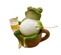 Frog Night Light | Resin Lamp Modern | Relax Frog Lamp with Beer | Fun Home Decors | for Kids Bedroom Bedside Nursery Indoor Christmas Birthday Holiday Party