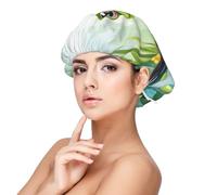 Frog On A Pond Satin Bonnet Silk Bonnet, Hair Bonnet For Sleeping, Soft Double Layer Silk Sleeping Cap Hair Wrap For Women Natural Hair Curly Hair Braided Hair Long Hair