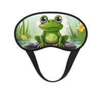 Frog On A Pond Sleep Eye Mask for Women Men Soft and Comfortable Sleep Mask Blackout Sleeping Eye Cover for Travel Yoga Nap Shift Work