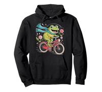 Frog on Bicycle Autumn Leaves Scarf Fall Cycling Toad Rider Pullover Hoodie